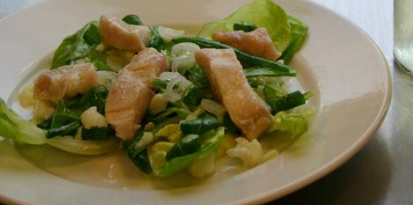 Salade met gekonfijte witvis recept