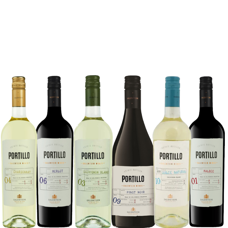 Maak kennis met de Portillo wijnen met deze Portillo proefdoos met witte, rode en de dulce ( licht zoete) witte  wijn