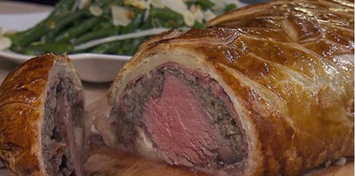 Beef Wellington en haricots verts met amandelen