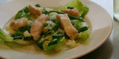 Salade met gekonfijte witvis