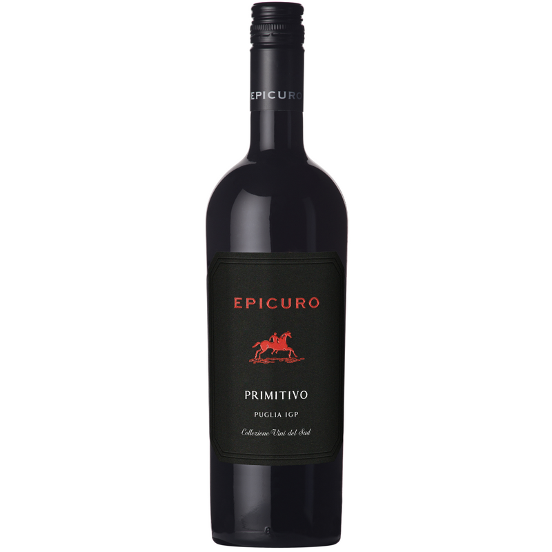 Epicuro Primitivo Puglia, bij velen een favoriete Italiaanse rode wijn, bestellen bij Flesjewijn.com
