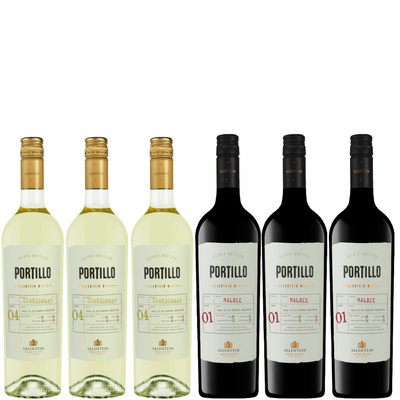 De bekendste en meest favoriete Portillo wijnen in een proefdoos. Haal de Portillo Chardonnay en Malbec zo makkelijk in huis