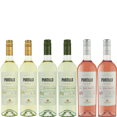 Proef de witte en rose wijnen van Portillo met deze variant in de Proefdoos Portillo wijnen